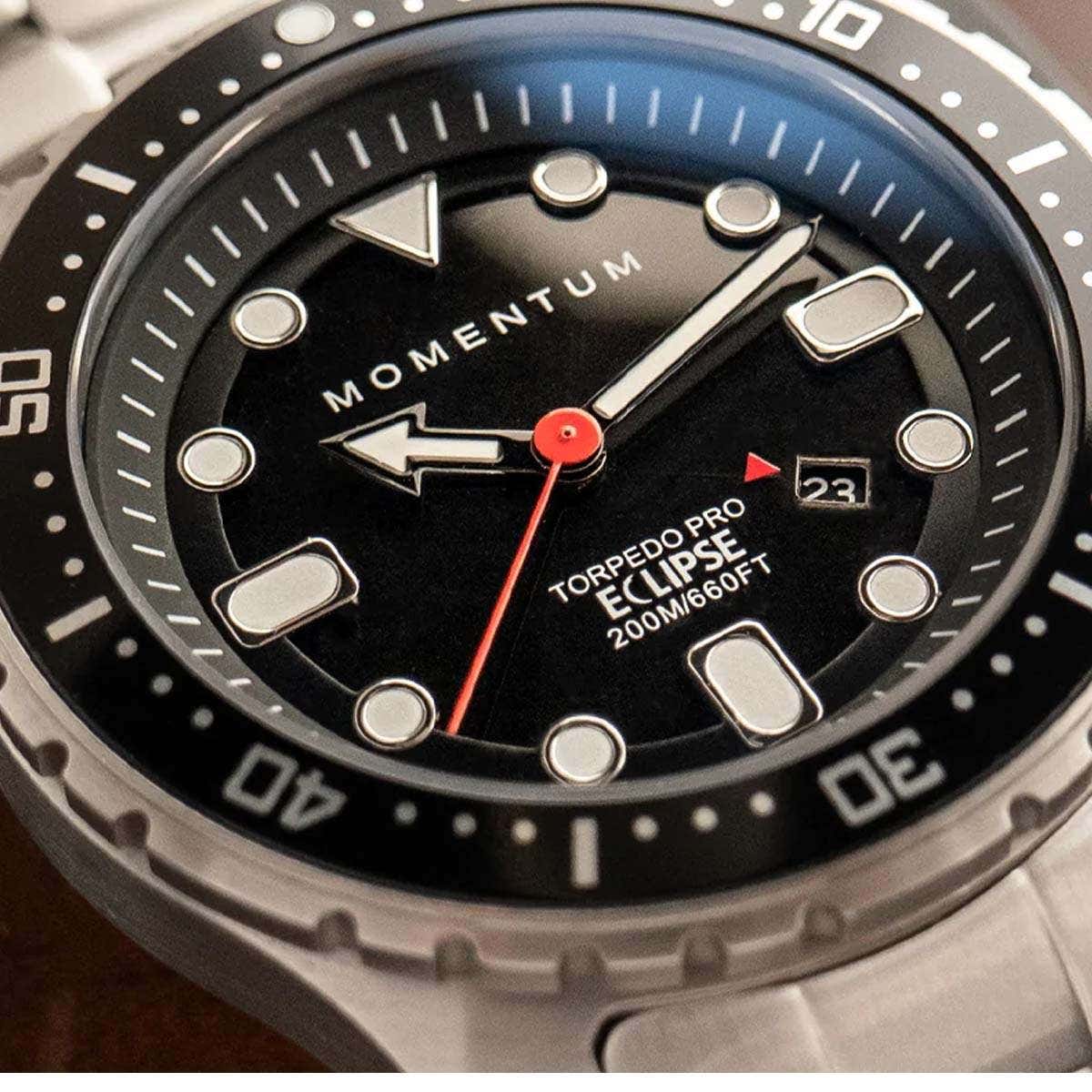 Momentum Watch Torpedo Pro Eclipse Solar 44mm Black Hyper Rubber