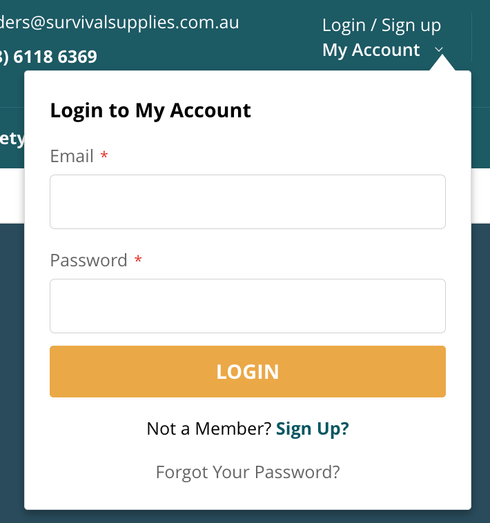 Survival Supplies Login